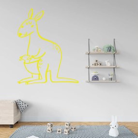 Veselá Stena Samolepka Roztomilá Kengura Farba: žlutá, Veľkosť: 100 x 80 cm