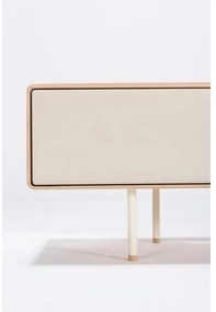 TV stolík z dubového dreva v bielo-prírodnej farbe 200x48 cm Fina – Gazzda