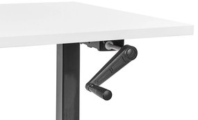 Manuálne nastaviteľný písací stôl 160 x 72 cm biela/čierna DESTINES Beliani