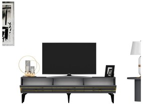 TV stolík/skrinka Vadiki 2 (antracit + zlatá) . Vlastná spoľahlivá doprava až k Vám domov. 1095401