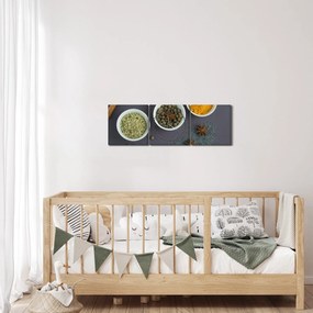 Obraz - korenie (s hodinami) (90x30 cm)