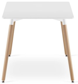 Jedálenský set 1 + 4, stôl ADRIA 120x80cm biely + stoličky BALI MARK sivá