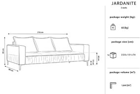 Trojmiestna pohovka jardanite zamat ružová MUZZA