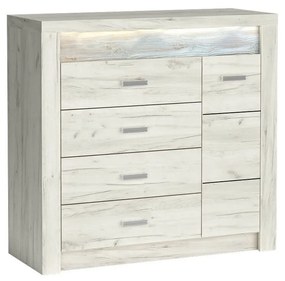 Komoda Indie 17 (s LED osvetlením) (craft biely). Akcia -20%. Vlastná spoľahlivá doprava až k Vám domov. 1057801