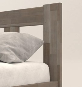 Rohová posteľ so zástenou vľavo Tema L 180x200 cm, šedý buk