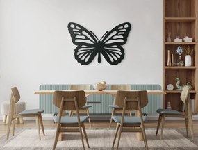 drevko 3D nálepka na stenu Motýľ Monarcha Rozmer obrazu: 22 x 32,5 cm, Farba dekorácie: Čierna