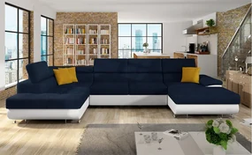 Rohová sedacia súprava Alvin Bis, Dostupné poťahy: ekokoža Soft 017 + Uttario Velvet 2967 + Uttario Velvet 2959, Strana: Ľavá - U