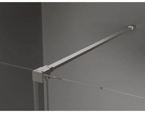 Mexen Velar, sprchový kút s posuvnými dverami 140 x 70 cm, 8mm sklo námraza, brúsená oceľ, 871-140-070-31-97