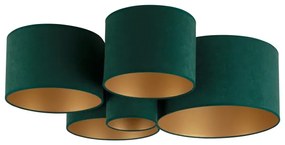 Duolla - Stropné svietidlo ROLLER PENTO 5xE27/60W/230V zelená/zlatá