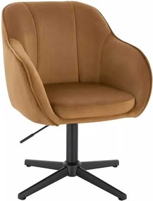 LuxuryForm DESIGN Stolička AVOLA VELUR na čiernom kríži - medová