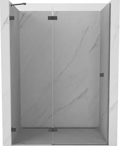 Mexen, Mexen Lunar ľavé otočné sprchové dvere 140 cm, transparentné, pištoľový kov - 834-140-000-95-00-L