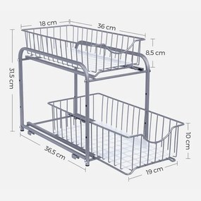 Kuchynský organizér strieborný AUK-E1017 CR
