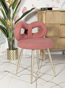 Dizajnová jedálenská stolička Ilary Mini bouclé ružová