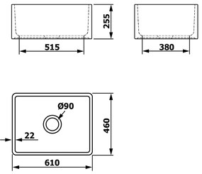 Sapho Sapho, GLORY drez keramický 61x46cm, biela, 50260