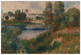 Obraz - Auguste Renoir, Landscape at Vetheuil, reprodukcia (90x60 cm)