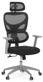 Kancelárska ergonomická stolička GRANT II — sieť, látka, sivá/čierna