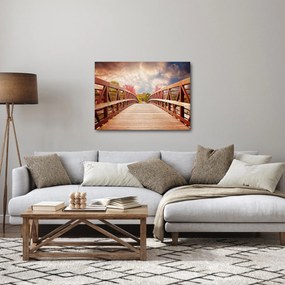 Obraz - drevený most (70x50 cm)