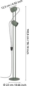 Eglo 44137 - Stojacia lampa TILSTON 2xE14/8W/230V zelená