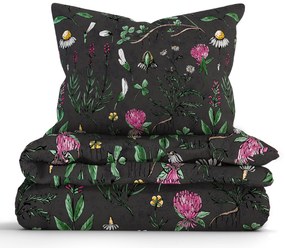 Bavlnené obliečky Renforcé - Herbár čierny