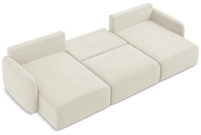 Krémovobiela rozkladacia/s úložným priestorom rohová pohovka Kalena – Makamii