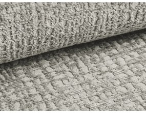 Svetlosivá čalúnená dvojlôžková posteľ s úložným priestorom s roštom 140x200 cm Noho – Makamii