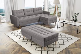 Furniture Sobczak Rohová sedacia súprava Pires s taburetom