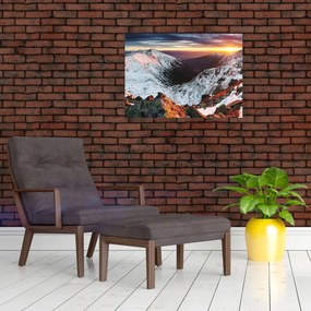 Obraz - Zimná horská panoráma (70x50 cm)