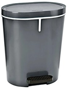 Denox Oval pedálový odpadkový kôš 25 l, plast, antracitový, 25 l