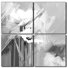 Obraz na plátne - Abstraktná maľba, jarné kvety reprodukcia - štvorec 3269QE (60x60 cm)