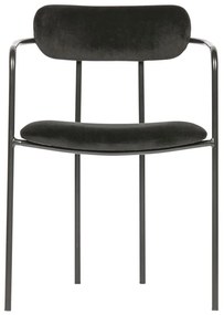 Čierna zamatová jedálenská stolička Ivy – WOOOD