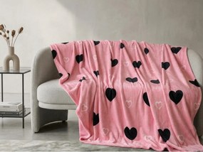 Mikroplyšová deka CORAZON, ružová Rozmer: 160 x 200 cm