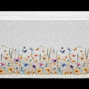 KRÁTKA ZÁCLONA NA PÁSKE ROZALIE 150X60 CM KVETY