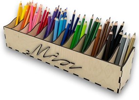 usporadejto.cz Pastelkovník XL VASKY, 44 x 8 x 10 cm, s označením farieb + meno na želanie