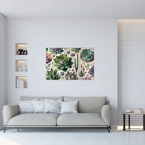 Obraz - Sukulenty (90x60 cm)