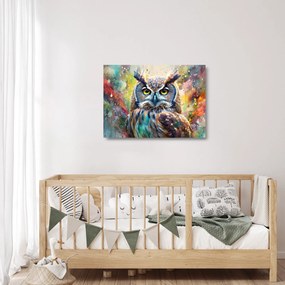 Sklenený obraz - Maľba sovy (70x50 cm)