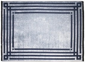 Sivý trendový koberec s protišmykovou úpravou a geometrickým vzorom Šírka: 80 cm | Dĺžka: 150 cm
