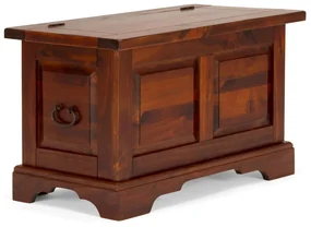 furniture-nabytek.cz - Masívna truhlica Catana z borovicového dreva, lakovaná, hnedá
