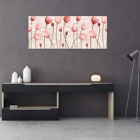Obraz - Ružové tulipány (120x50 cm)