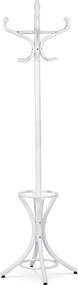 Drevený masívny vešiak biela matná, 185 cm