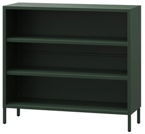 Nízky policový regál LUCA, 1000 x 900 x 350 mm, Modern: fľaškovo zelená farba