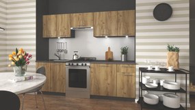 Kuchynská linka Dania 240 cm antracit/dub craft