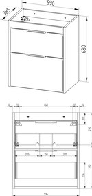 Mereo, Mereo Vigo, kúpeľňová skrinka s keramickým umývadlom 61 cm, biela, MER-CN311