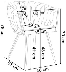 Jedálenská stolička ASTON zamatová, béžová / hnedá