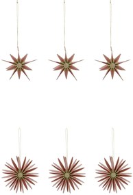 House Doctor Papierové ozdoby Stars Stari Rose Champagne – set 6 ks