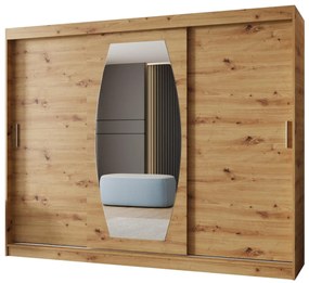 Šatníková skriňa 250 cm Rosaria (dub artisan). Akcia -20%. Vlastná spoľahlivá doprava až k Vám domov. 1126308