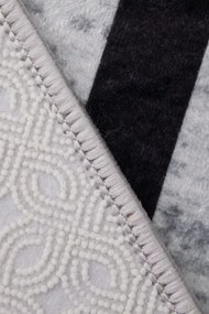 Protišmykový koberec MILANO 80007-02 čierny / sivý