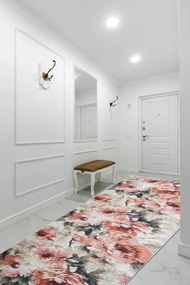 Protišmykový behúň LOTUS BOUQUET 52900 kvety béžový / ružový