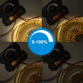 Sada neónových COB LED pásikov 12V 5m 4000K 60W - zdroj + ovladač