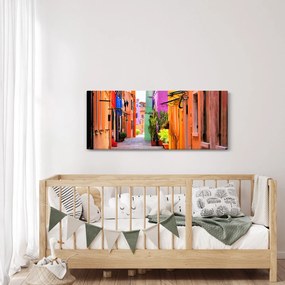 Obraz - Farebné domy v Burane, Benátky (120x50 cm)