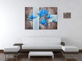 Gario Ručne maľovaný obraz Nádherná modrá magnólia Rozmery: 120 x 80 cm